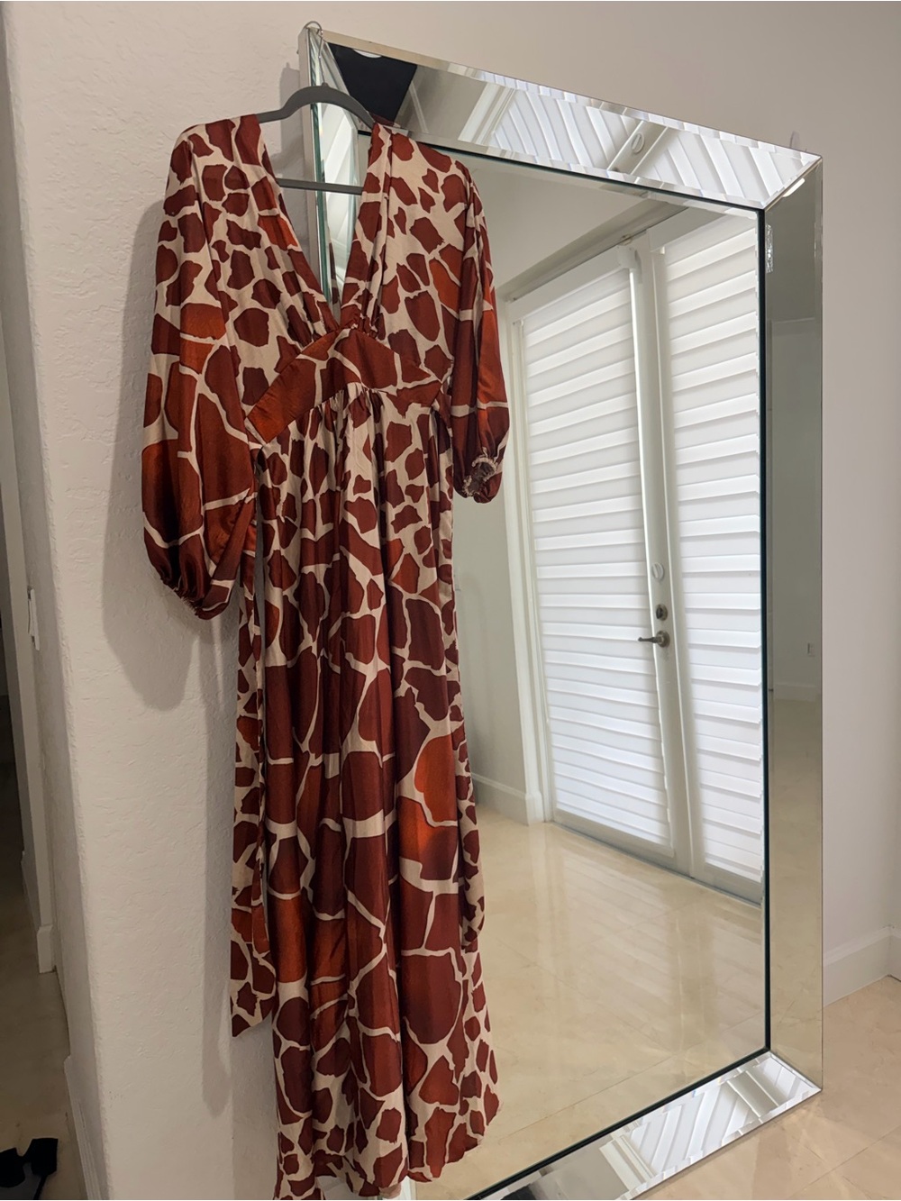 Women's Brown and Cream Giraffe Maxi Dress